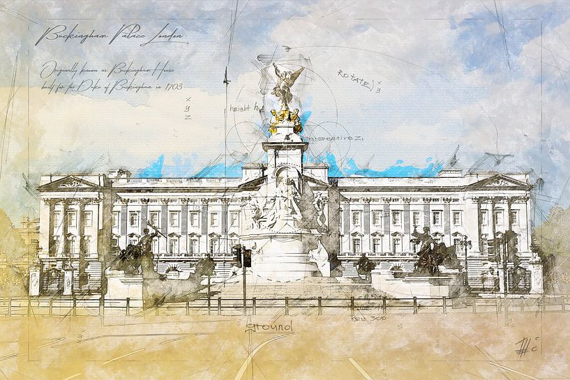 Buckingham Palace, Londen van Theodor Decker