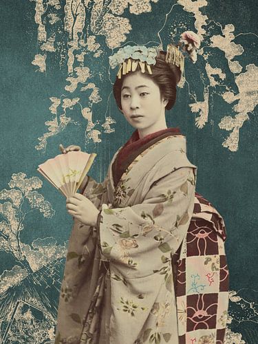 Young Woman with Fan von Marja van den Hurk