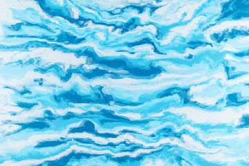 Abstract in blauw wit van Maurice Dawson