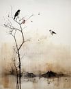 Wabi sabi, mixed media natuur van Studio Allee thumbnail