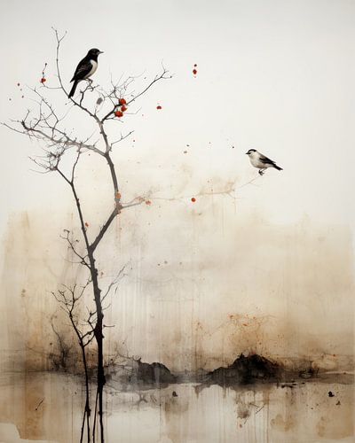 Wabi sabi, mixed media natuur van Studio Allee