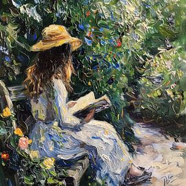 Reading girl by Dream Drip