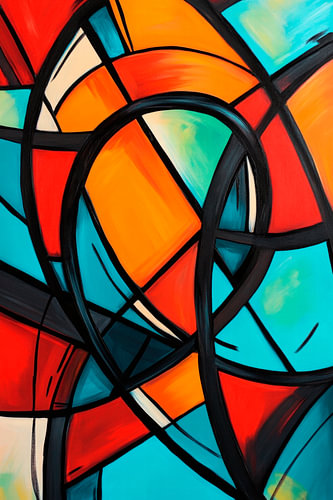 Abstracte kleurencompositie - Levendige vormen