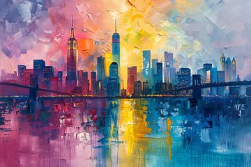 Kleurrijke skyline van New York van ARTemberaubend