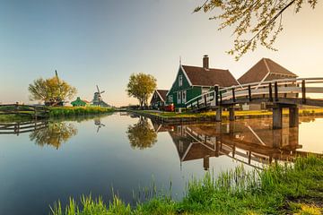 Openluchtmuseum Zaanse Schans bij zonsopgang, Nederland