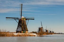 Kinderdijk in winterse sfeer