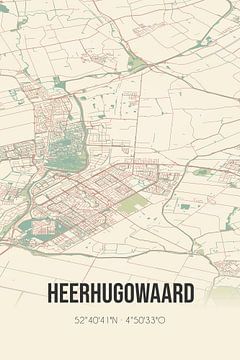 Vintage landkaart van Heerhugowaard (Noord-Holland) van Rezona