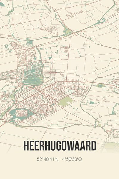 Vintage map of Heerhugowaard (North Holland) by Prints of Place