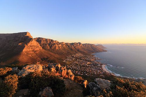 Kapstadt Landschaft Lion s head Clifton Panorama