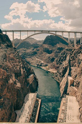 Hoover Dam op de grens tussen de Amerikaanse staten Nevada en Arizona