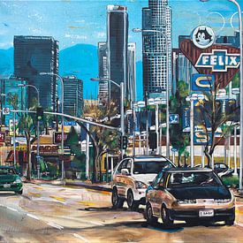 Los Angeles schilderij van Jos Hoppenbrouwers