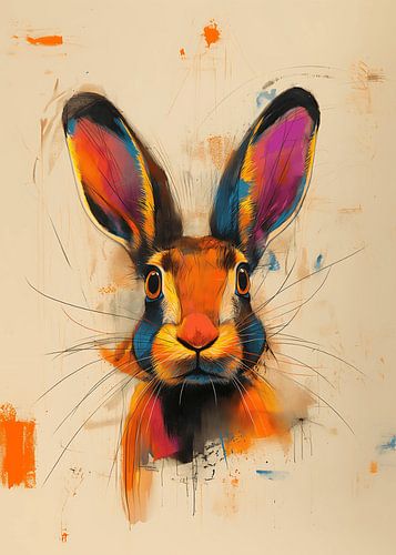 Le lapin coloré – Un portrait en couleur