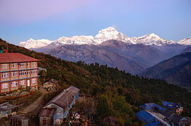 A beautiful morning in the Nepalese mountains by Laimute Kuriene