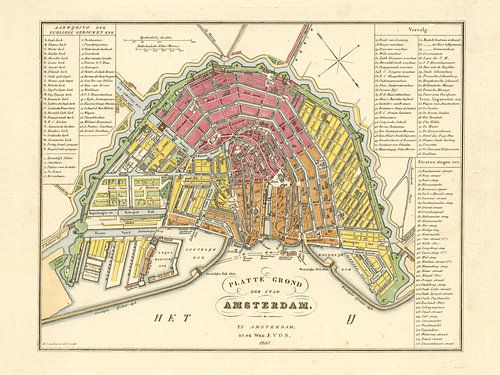 Carte d'Amsterdam - 1840
