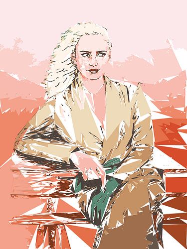 Dame met de groene handschoenen