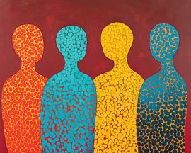 Bunte Figuren | Abstrakte Menschen mit Punkten von Kunst Laune