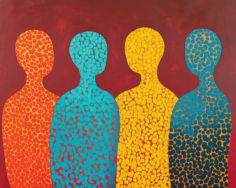 Bunte Figuren | Abstrakte Menschen mit Punkten von Kunst Laune