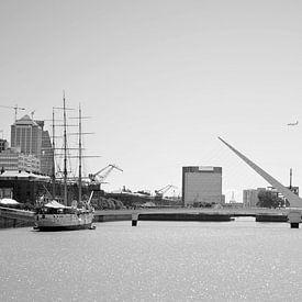 Buenos Aires district - Puerto Madero - Boat, River and Buildings by Carolina Reina