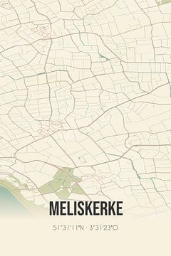 Vieille carte de Meliskerke (Zélande) sur Rezona