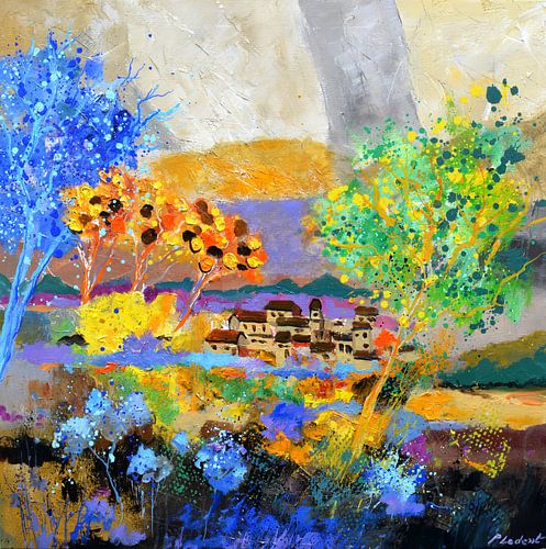 Abstract colourful village by pol ledent