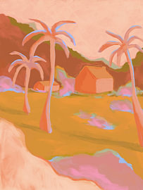 Palm trees in soft light by Anna Benge