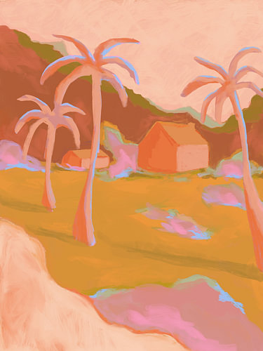Palm trees in soft light