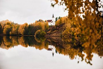 Herfst in de provincie Viken in het zuiden van Noorwegen