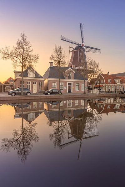 Mill and evening reflection - Meppel by KB Design & Photography (Karen Brouwer)