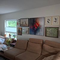 Klantfoto: Vivid Flora Cascade van Kunst Kriebels, als ArtFrame