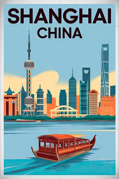 Shanghai, Chine par Poster Art Shop