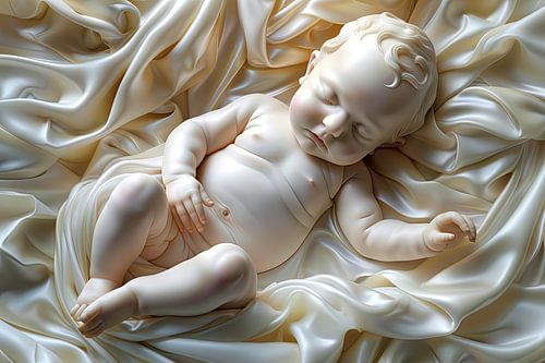 Baby in baarmoeder digitaal beeld