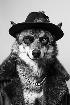 Wolf in modieuze kleding van Felix Brönnimann