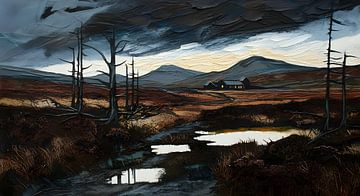 Farm in a heath landscape by Nick Wendt