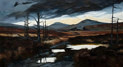 Farm in a heath landscape