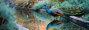 Blue peacock by Poster Art Shop