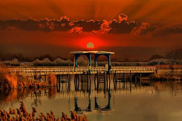 Coucher de soleil, Thorn, Pays-Bas sur Maarten Kost