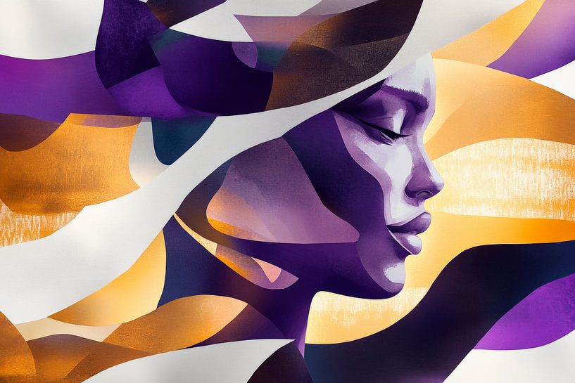 Creatief portret in heldere kleuren van Poster Art Shop