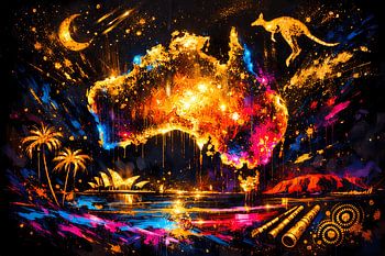 Australië Glow Map-kunst
