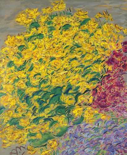 Anna de Noailles,Fleurs pastel sur papier photo