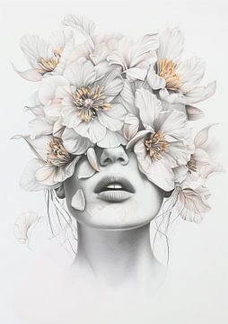 Blending in white flowers van Bianca ter Riet