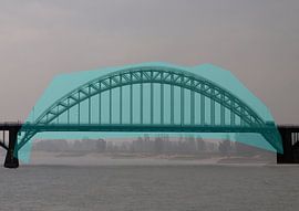 Die Waalbrücke (türkis) von Edwin Arendts