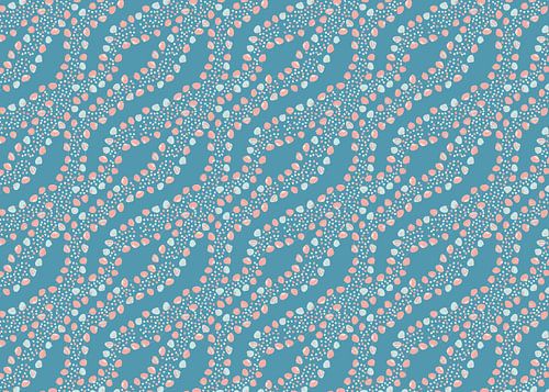 Chemin de coquillages bleus