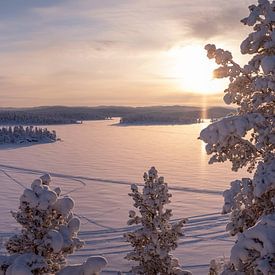 Lake Inari from Ukko Rock van Rene Wolf