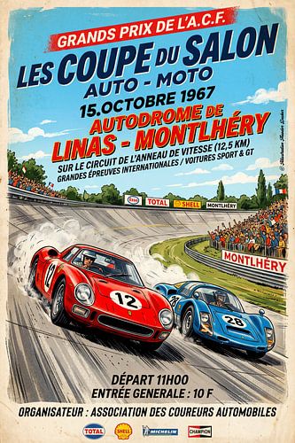 Car race at Monthlery in 1967 by Theodor Decker