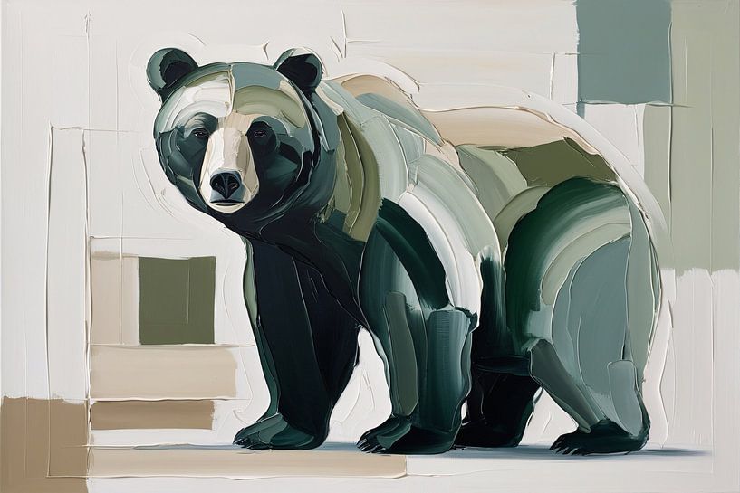 Modern abstract bear artwork by Art & Soul Creations