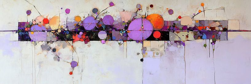 Abstract Paars en Oranje Harmonie van Zen en Meer