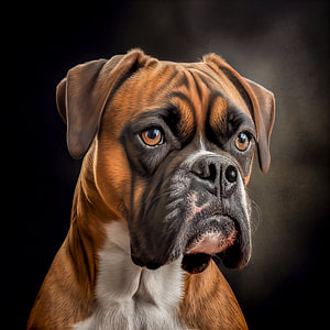 Porträt eines Deutschen Boxer Illustration
