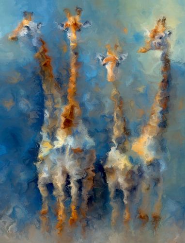 Vier giraffen van Frankie Soldado