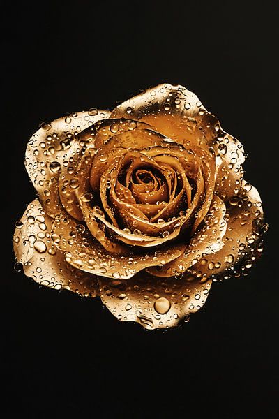 Rose d'or avec gouttes par Art & Soul Creations
