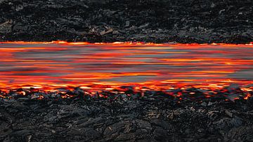 Lavarivier uit de Fagradalsfjall vulkaan van Martijn Smeets